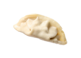 One fresh gyoza dumpling isolated on white