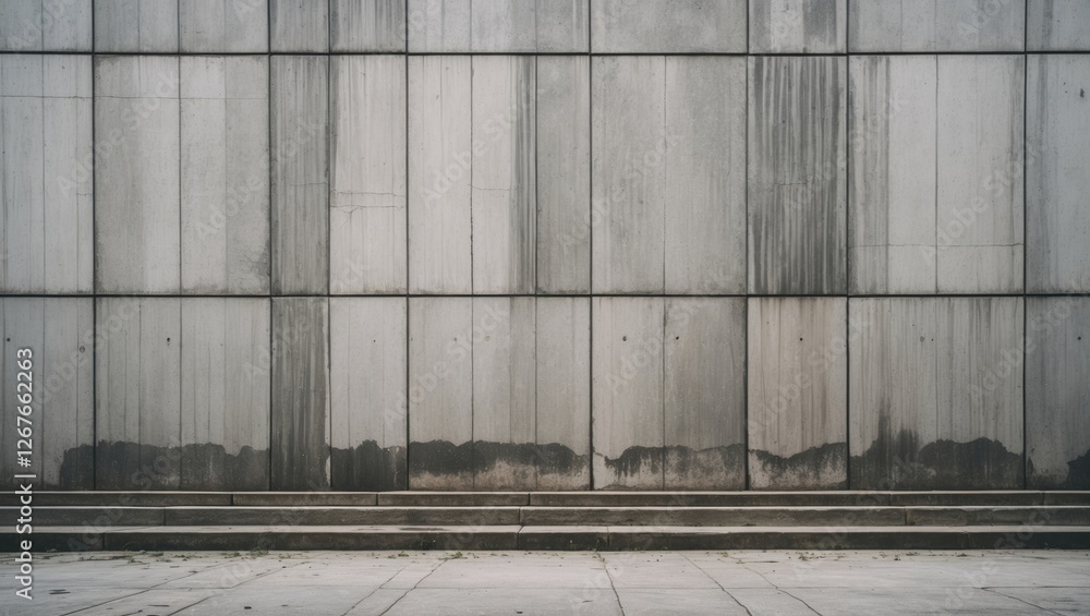 Poster textured concrete wall with horizontal lines and subtle stains urban background for architectural or