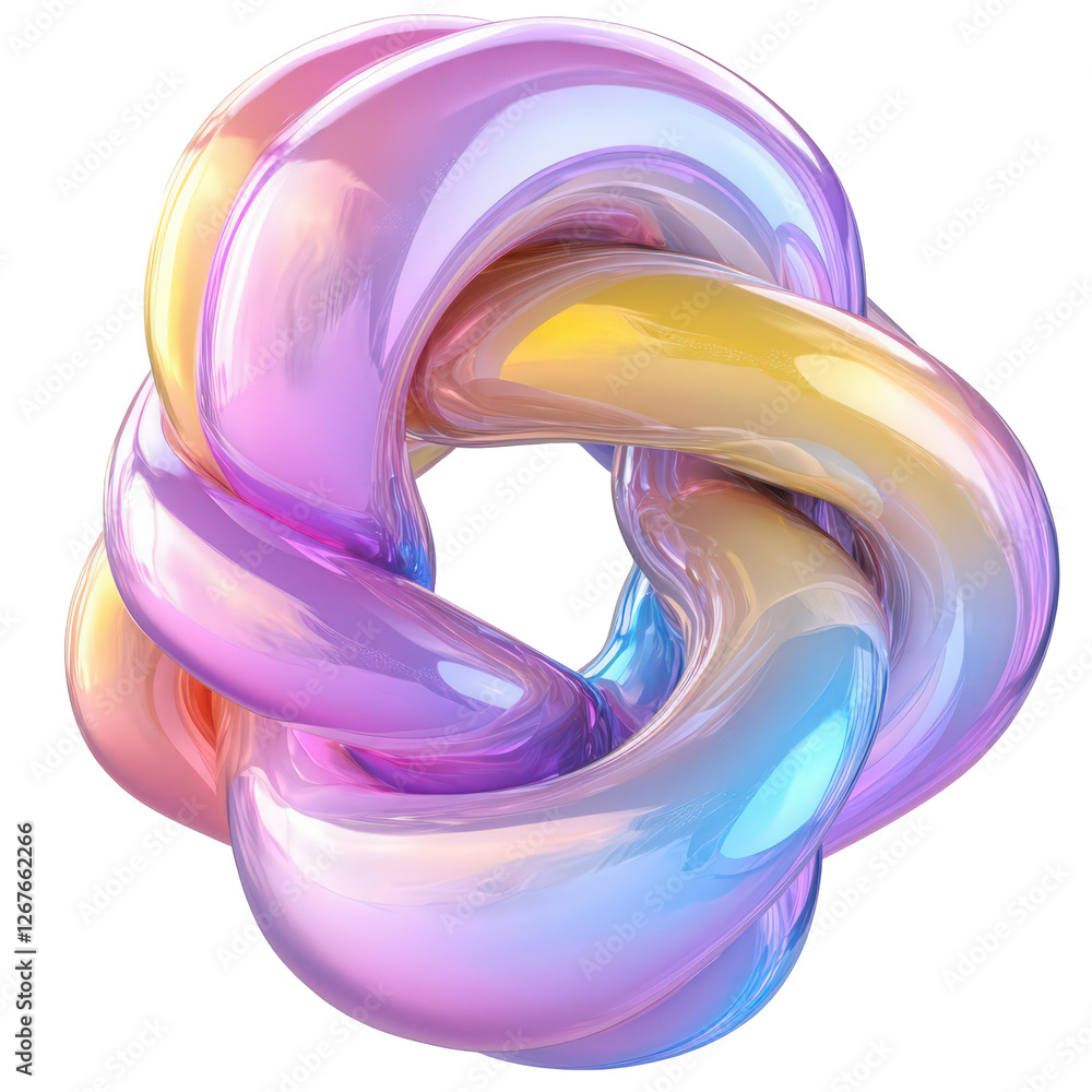 Poster colorful abstract 3d swirl design with vibrant lines and curves