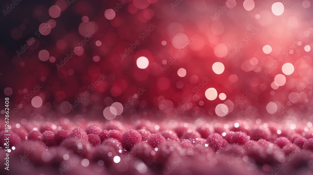 Poster abstract pink and red bokeh background with blurred textures and sparkling elements ideal for romant