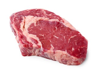 Piece of raw beef meat isolated on white