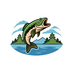 illustration of a fish in a pond