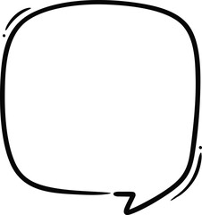 Doodle hand drawn speech bubble illustration. Chat bubble shape design isolated on white background.