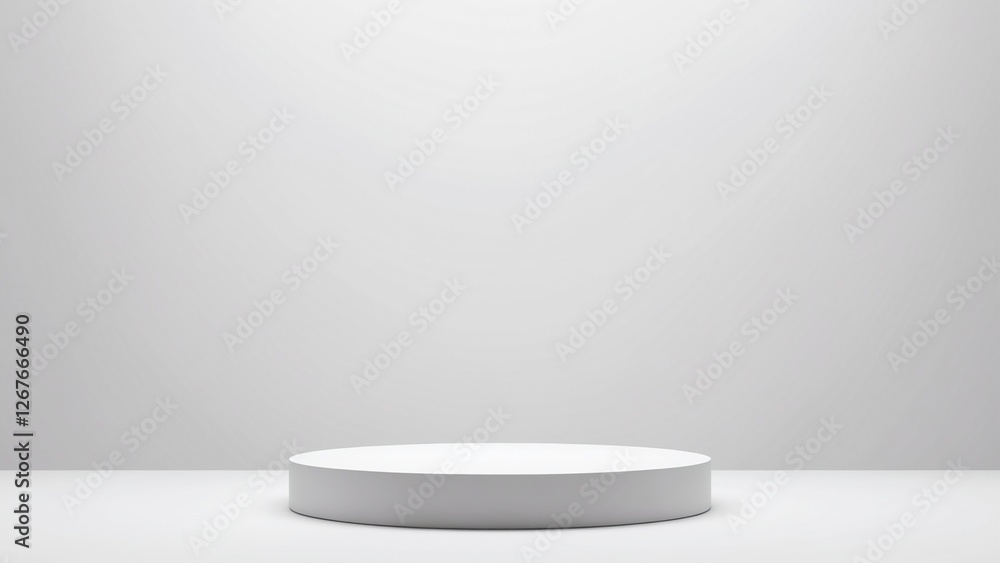 Poster minimal background. podium and white background for product presentation. 3d rendering illustration