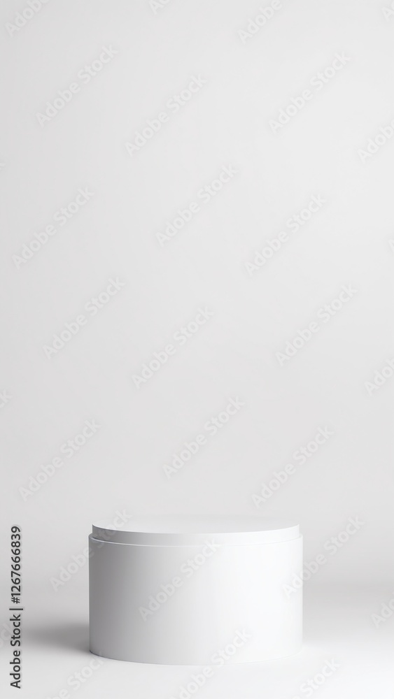 Poster minimal background. podium and white background for product presentation. 3d rendering illustration
