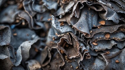 Close up view of a dirty used air filter showcasing textured layers and accumulated debris highlighting wear and tear in appliance maintenance.