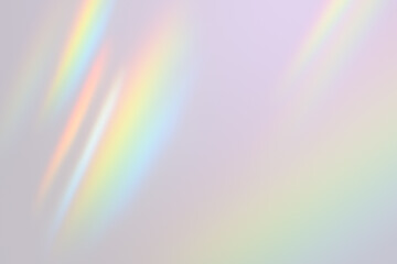 Soft iridescent light streaks on a pastel gradient background. 3D Rendering