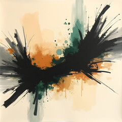 Discover the raw beauty of Expressive Ink and Brushstroke Fusion, a bold and dynamic abstract composition that captures the energy of freeform artistic expression. 