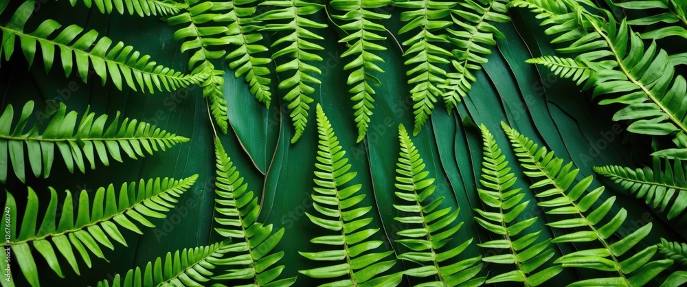 Aufkleber lush green fern leaves creating a vibrant natural background with space for text and design elements