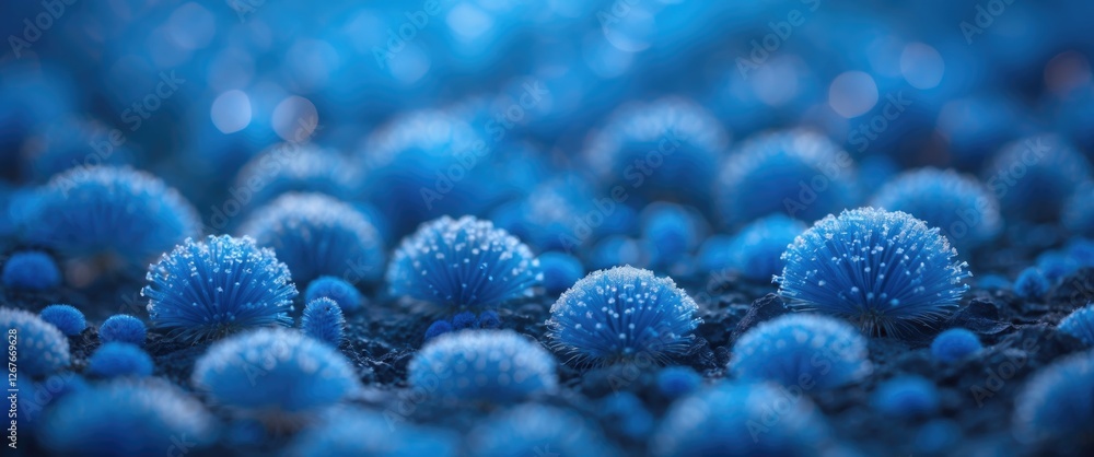 Aufkleber blue bokeh background featuring abstract nature elements with a soft focus and dreamy atmosphere for