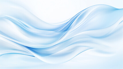 Fototapeta premium A soft blue wave flowing across a light blue background, evoking calmness, fluidity, and the serenity of water. The smooth curves suggest relaxation and peace.