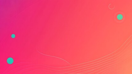 Abstract Pink Gradient Background with Teal Circles and Lines