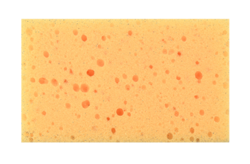 Square foam rubber sponge as texture or background isolated on white, PNG.