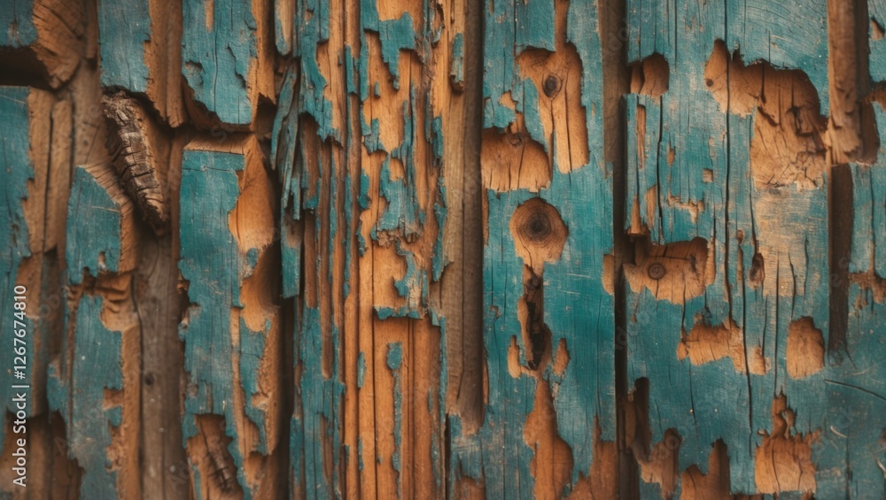 Poster weathered blue wooden texture with peeling paint showcasing unique patterns and rustic charm in a cl