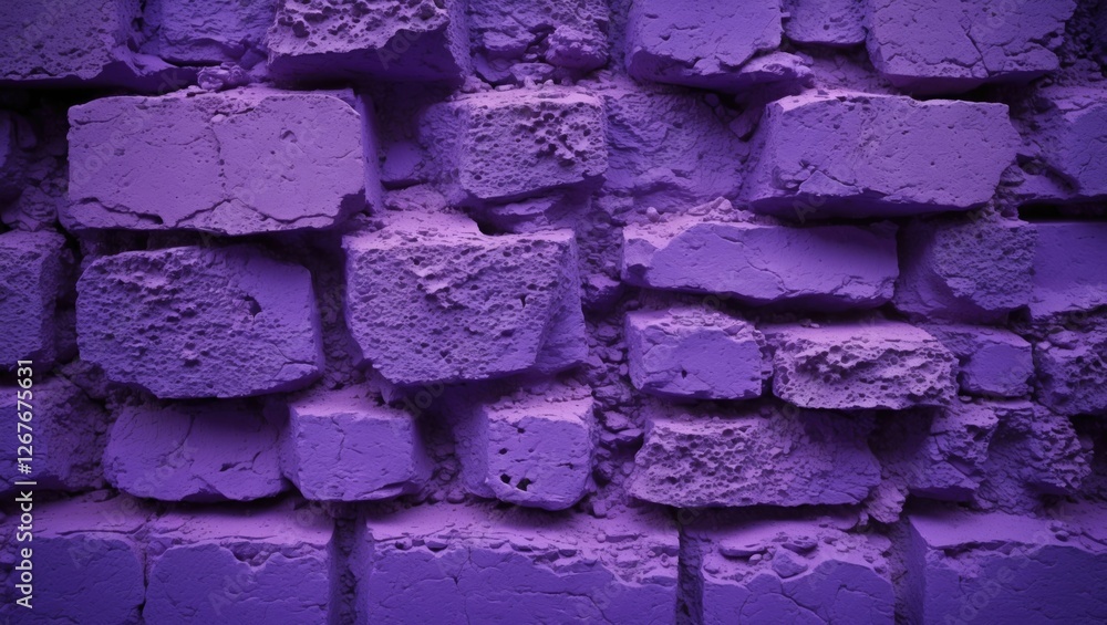 Poster purple brick wall texture with rough surface creating a vibrant and unique background for design and