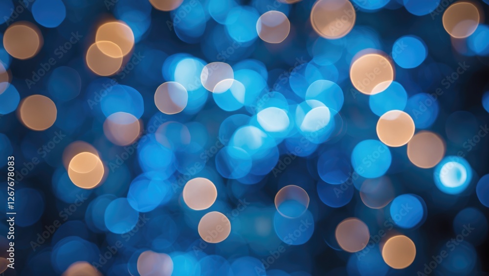Aufkleber abstract blue bokeh background with de-focused lights creating a soft and dreamy atmosphere ideal fo
