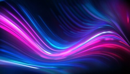 Obraz premium fluorescent background blur curved texture futuristic light defocused neon pink purple blue color gradient glow on dark ridged abstract overlay