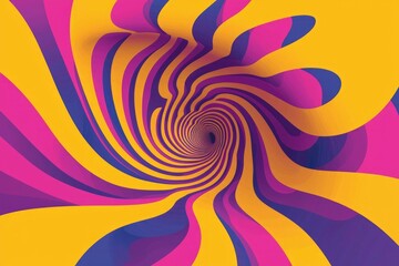 Swirling tunnel of vibrant colors, used for abstract art, and hypnotic backgrounds