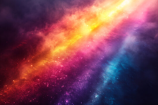 Radiant Aurora, A Cosmic Dance of Light and Nebula Hues in Space