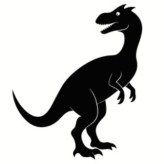 Dinosaur vector silhouette black design white background