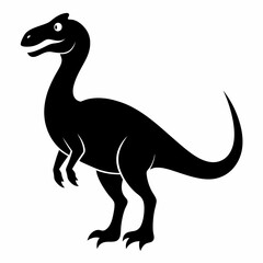 Dinosaur vector silhouette black design white background