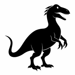 Dinosaur vector silhouette black design white background