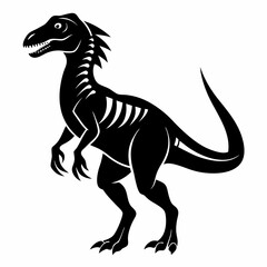 Dinosaur vector silhouette black design white background
