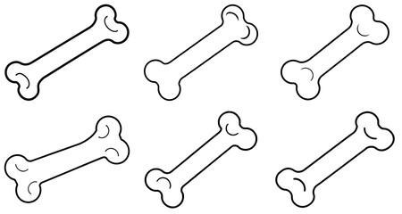 Dog bone Outline Coloring Page Printable Line Art Drawing