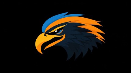 Naklejka premium Eagle head in dark background. Can be used for sport, security, strength, branding, graphic resource