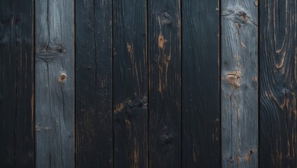 Naklejka premium Dark wooden texture background featuring black and grey tones with natural grain patterns and ample copy space for design use.