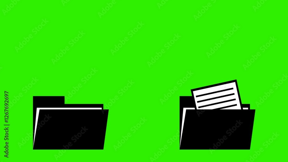 Poster video animation black and white computer folder icon by transfer copying and pasting folder files, o