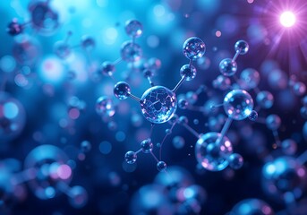 medical abstract gradient with molecules ai generated