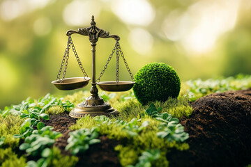 International environment Law. climate regulation concept. law principles of sustainable environmental conservation. environmental protection