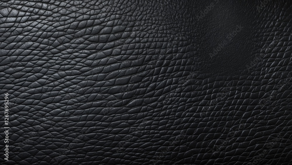 Aufkleber black leather texture close-up with intricate patterns suitable for backgrounds in design and fashio