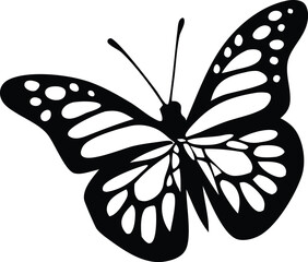 Butterfly silhouette vector illustrations on a white background.