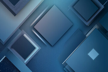 Blue and grey glossy squares abstract tech banner design. Modern abstract blue background design with diamond and triangle shapes layered in modern abstract