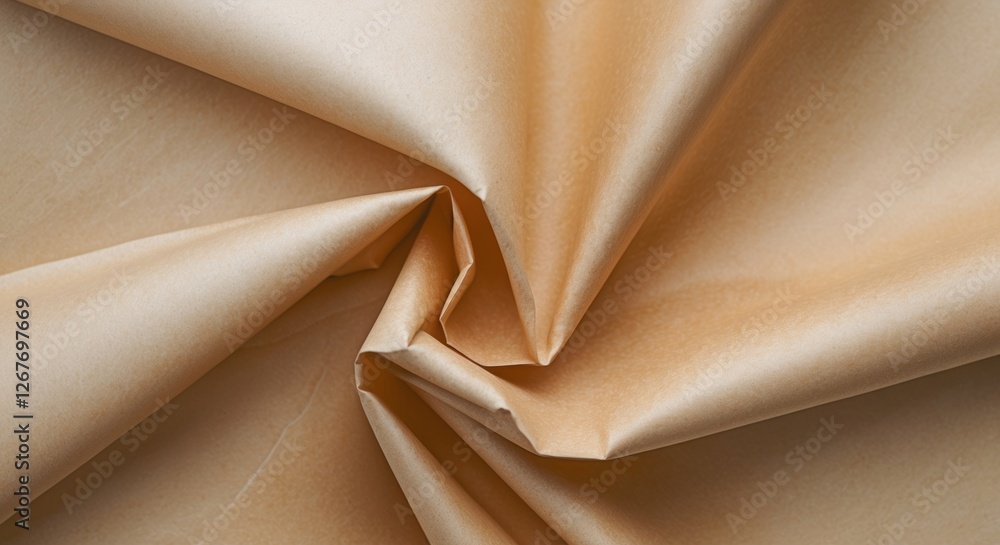 Poster wrinkled beige paper texture with subtle sheen for background and design use