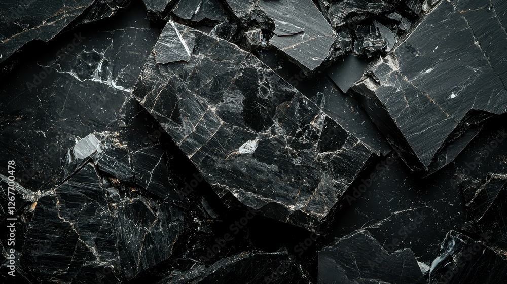 Poster dark marble stone fragments abstract background texture pattern