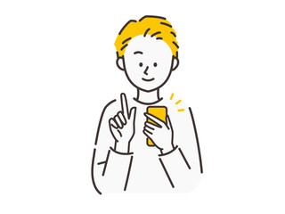 スマートフォンを操作する男性