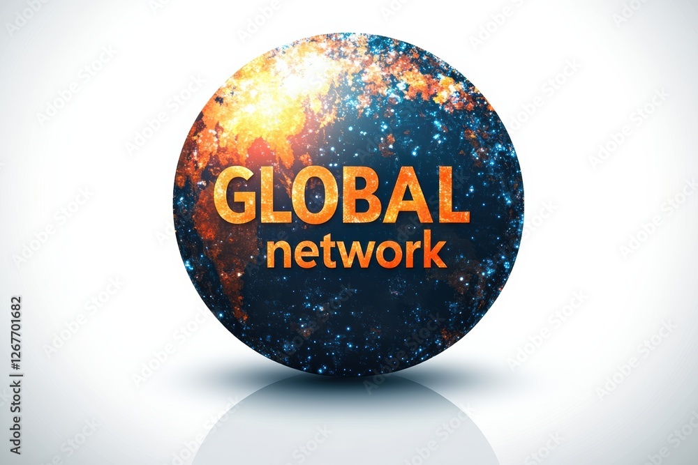 Poster creative graphic design layout featuring global network concept in vector format