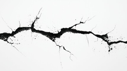 Fototapeta premium Dramatic Crack on White Surface Abstract Texture Background Design