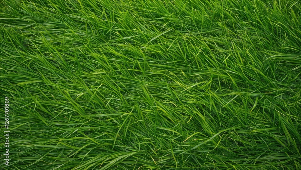 Poster lush green grass texture with abundant copy space for nature and gardening text or background use