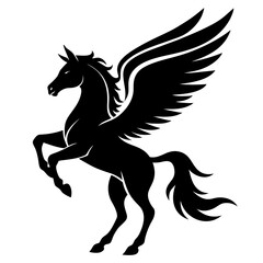 Pegasus vector silhouette black design white background