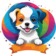 baby dog Illustration vector design, Dog Logo and Icon Design