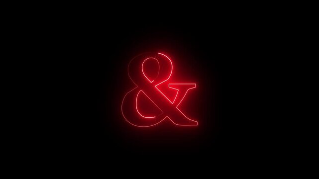 Animated Neon Lights with Reflection Themed Font And Symbol. Animated Glowing Font - And Symbol