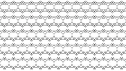 Fototapeta premium Intricate seamless black and white pattern with symmetrical decorative designs. Suitable for backgrounds in graphic projects, packaging, or textile design. Vector format with elegant, classic aestheti