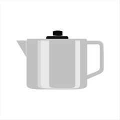 Design of Stainless Steen Kitchen Pot Flat Icon and Logo