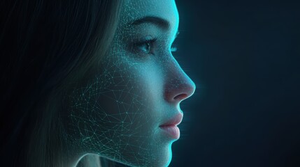 Obraz premium AI-generated profile portrait, ethereal woman.
