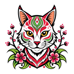 cat and cherry blossom.