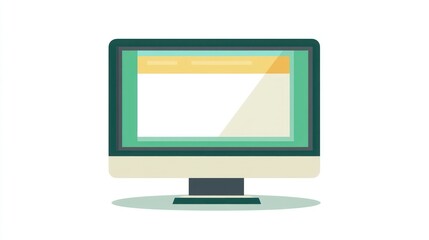 Computer monitor display screen, modern flat design